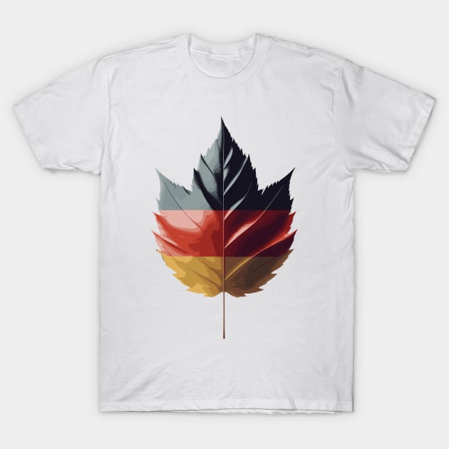 Germany Flag Leaf T-Shirt by Graceful Designs